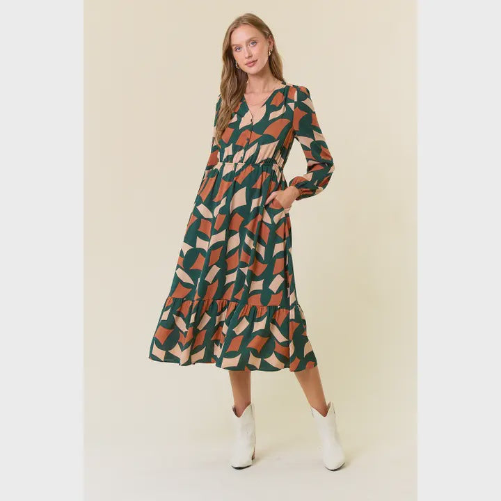 Abstract Print Dress