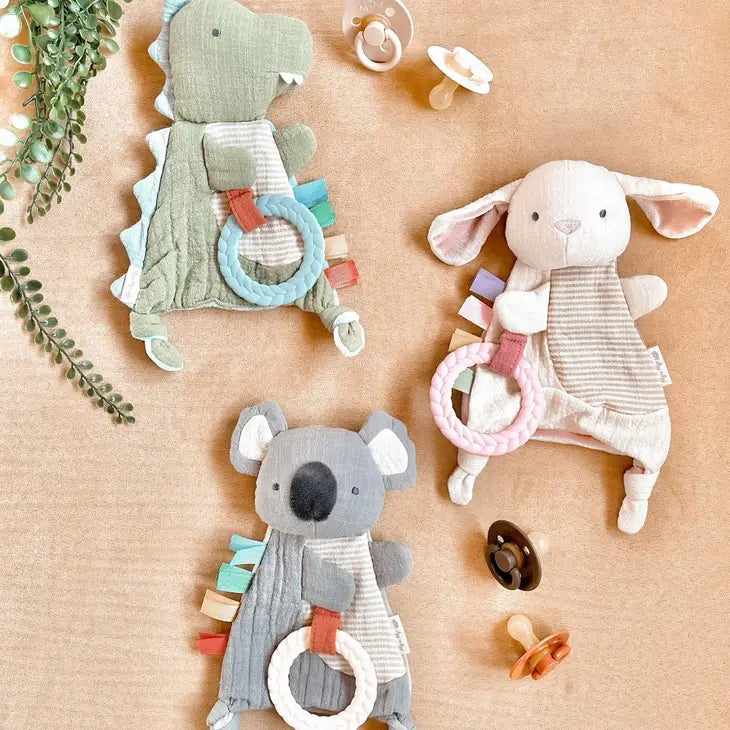 bitzy crinkle Sensory toy with teether