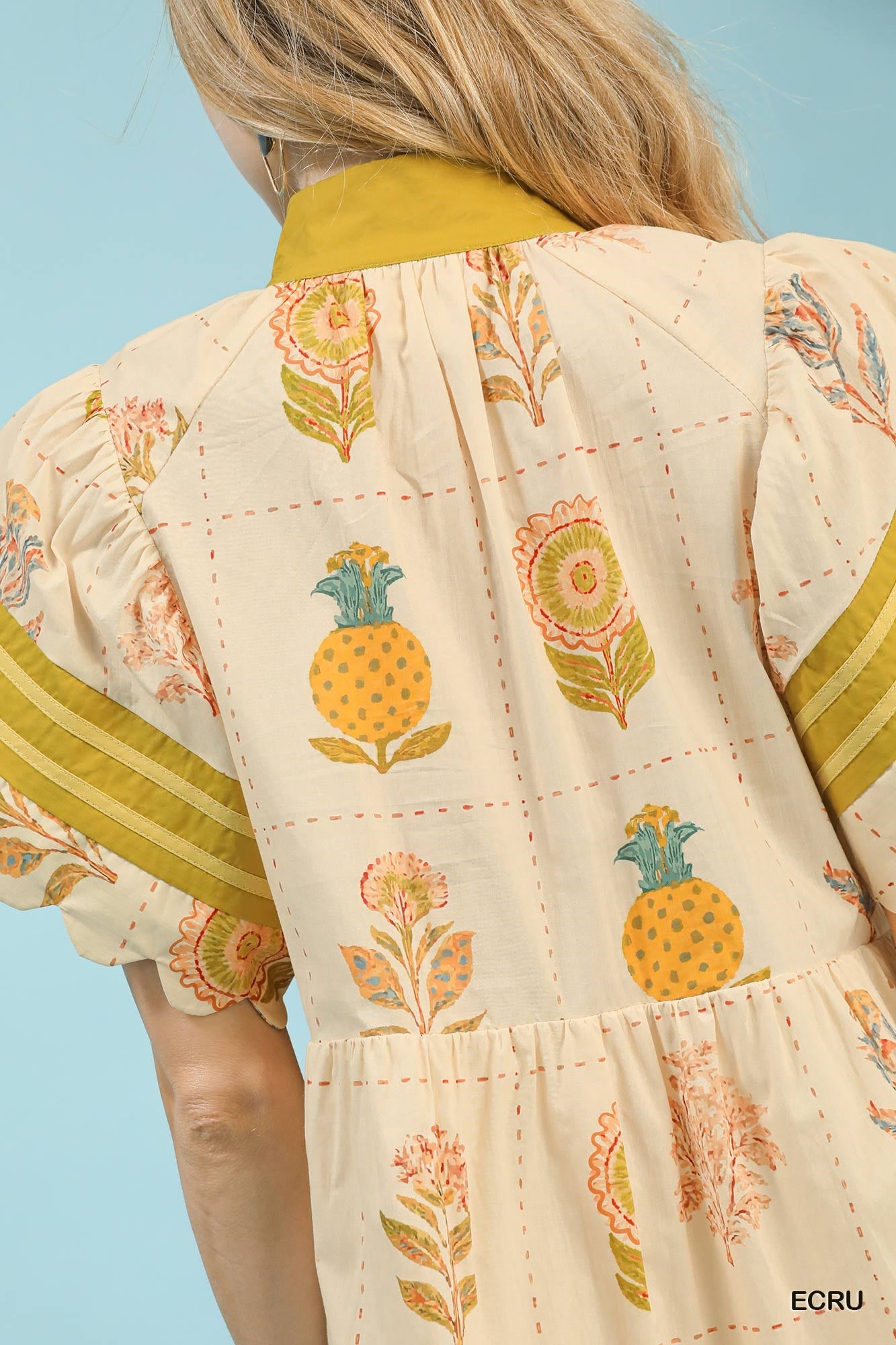 Printed Scalloped Mini Dress