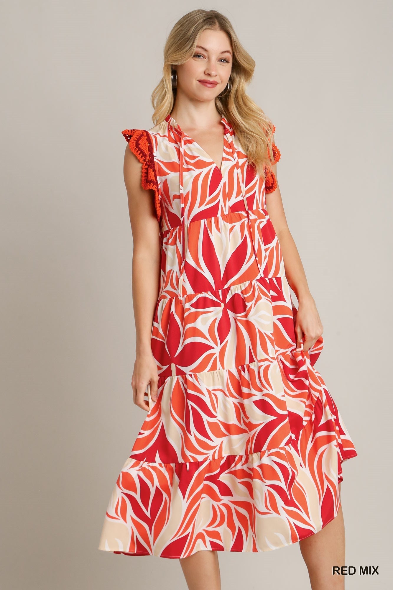 Red Mix Maxi dress