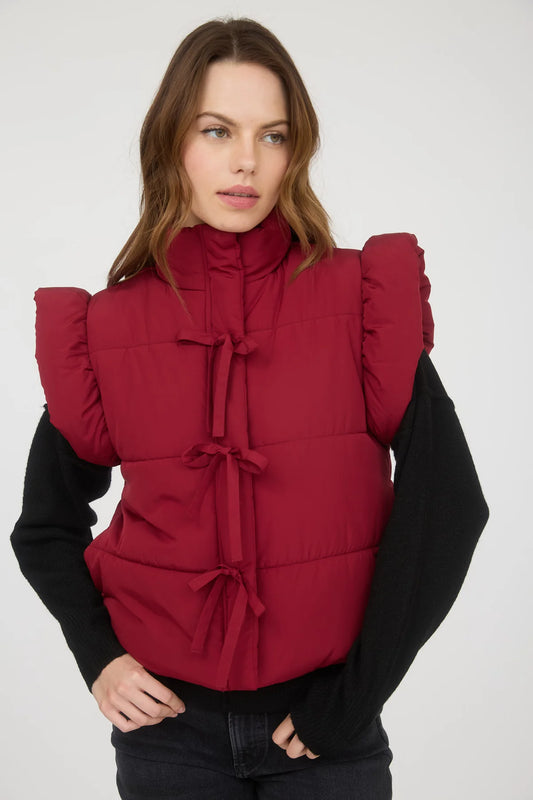 Flutter Sleeve Bow Puffer