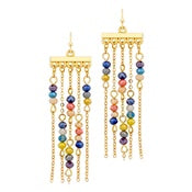 Multi Crystal Tassel Earring
