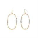 Gold Oval Wire Wrap Earrings
