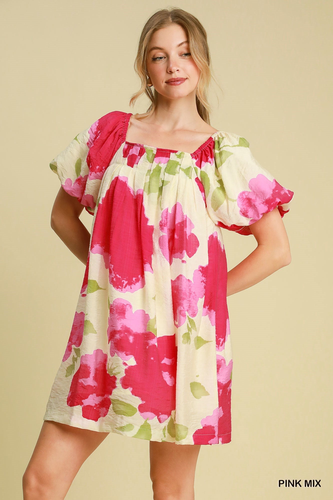 Floral Watercolor Print Dress