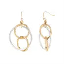 Mixed Metal Connecting Loop Earrings
