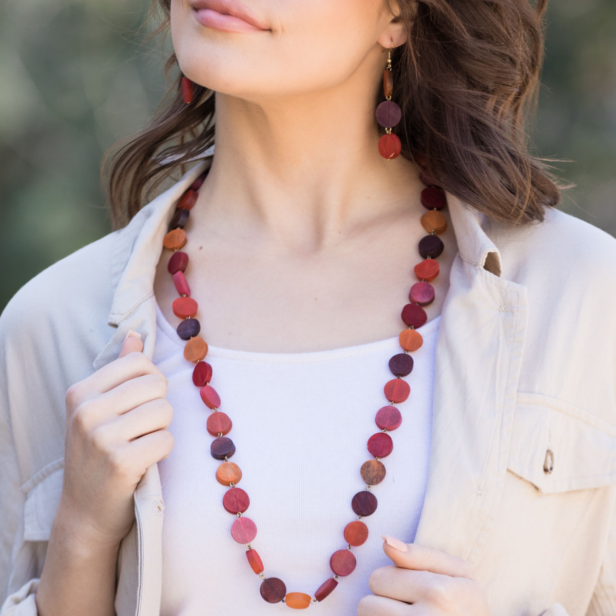 Omala Rosy Cheeks Collection Necklace – Long Small Circles