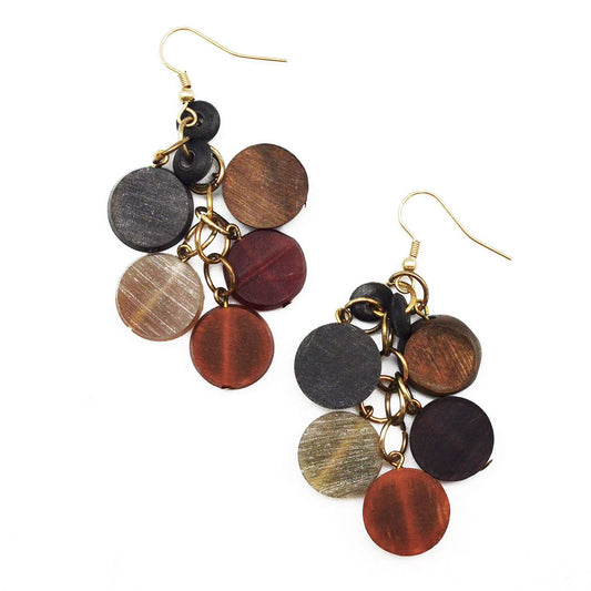 Omala Autumn Neutrals Collection Earrings – Beaded Cluster