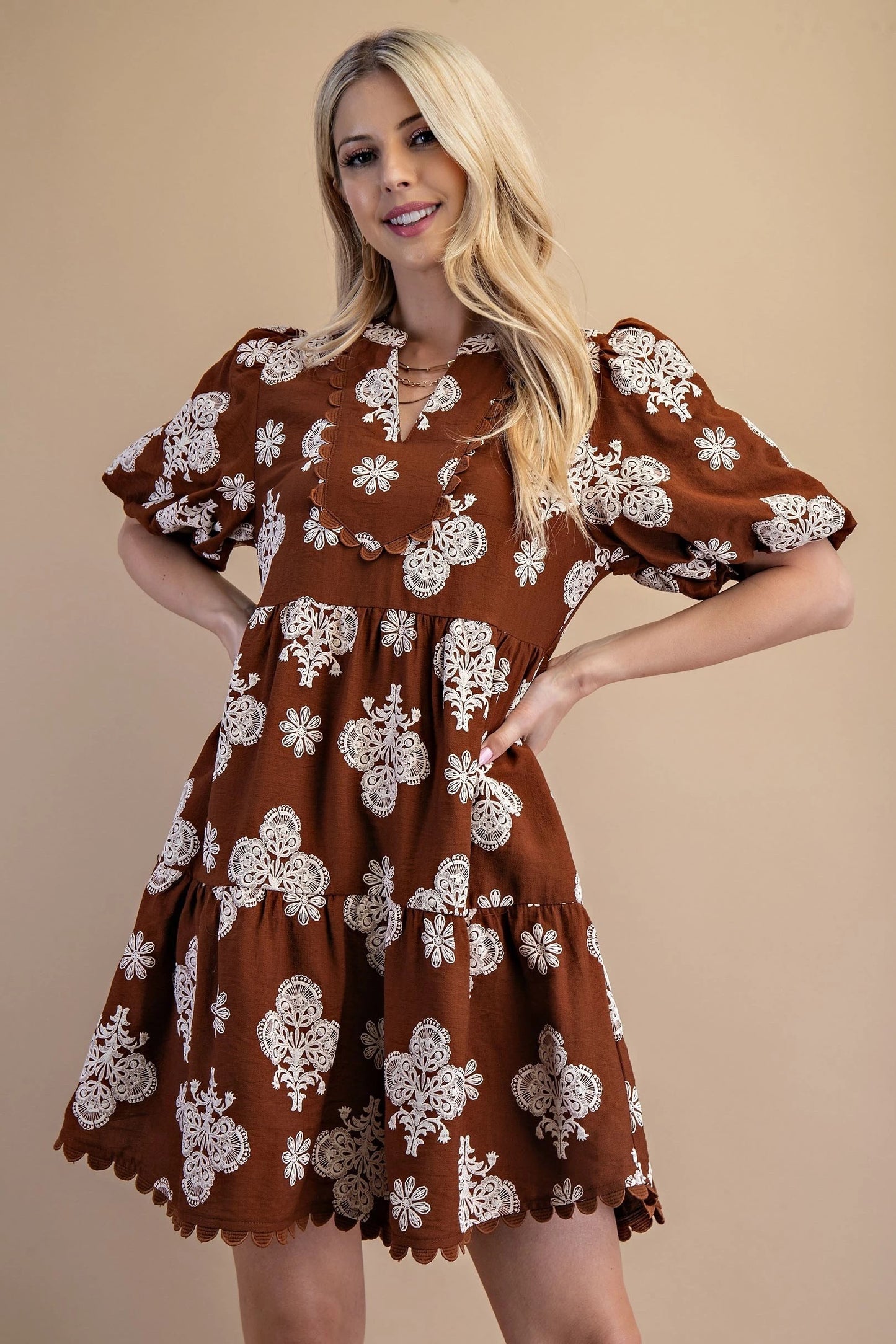 Walnut Printed Mini Dress