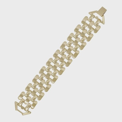 Gold Metal 1" Watch Band Closure 7.5" Bracelet