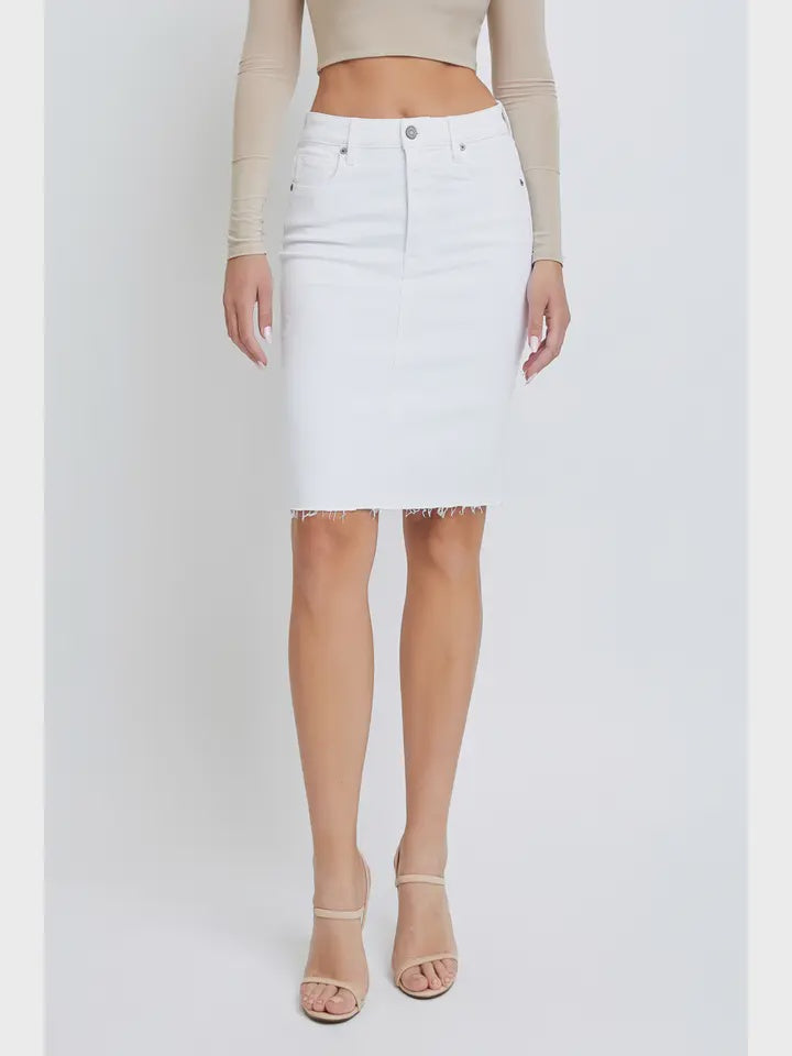 White Jean Skirt