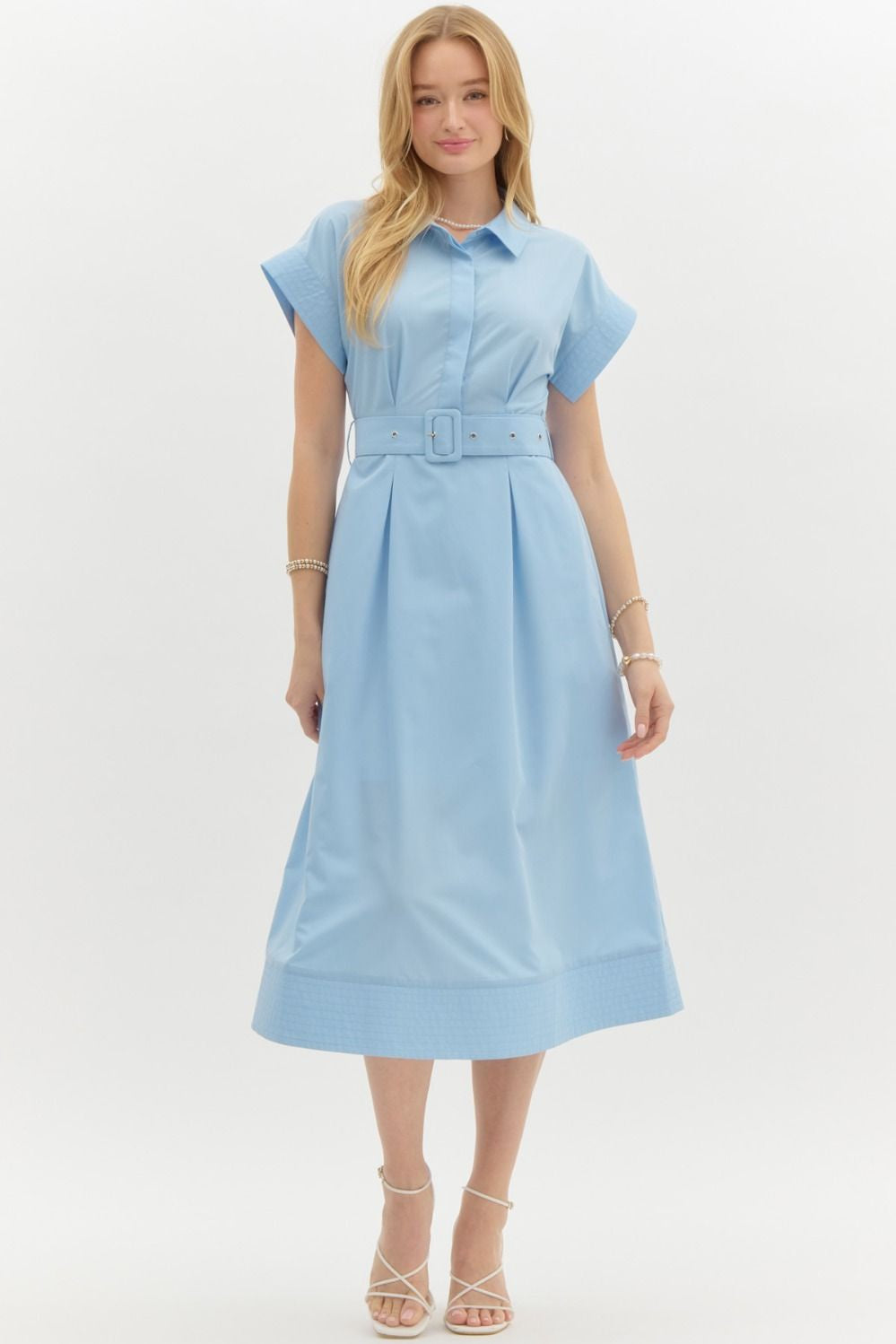 Light Blue Collared Dress