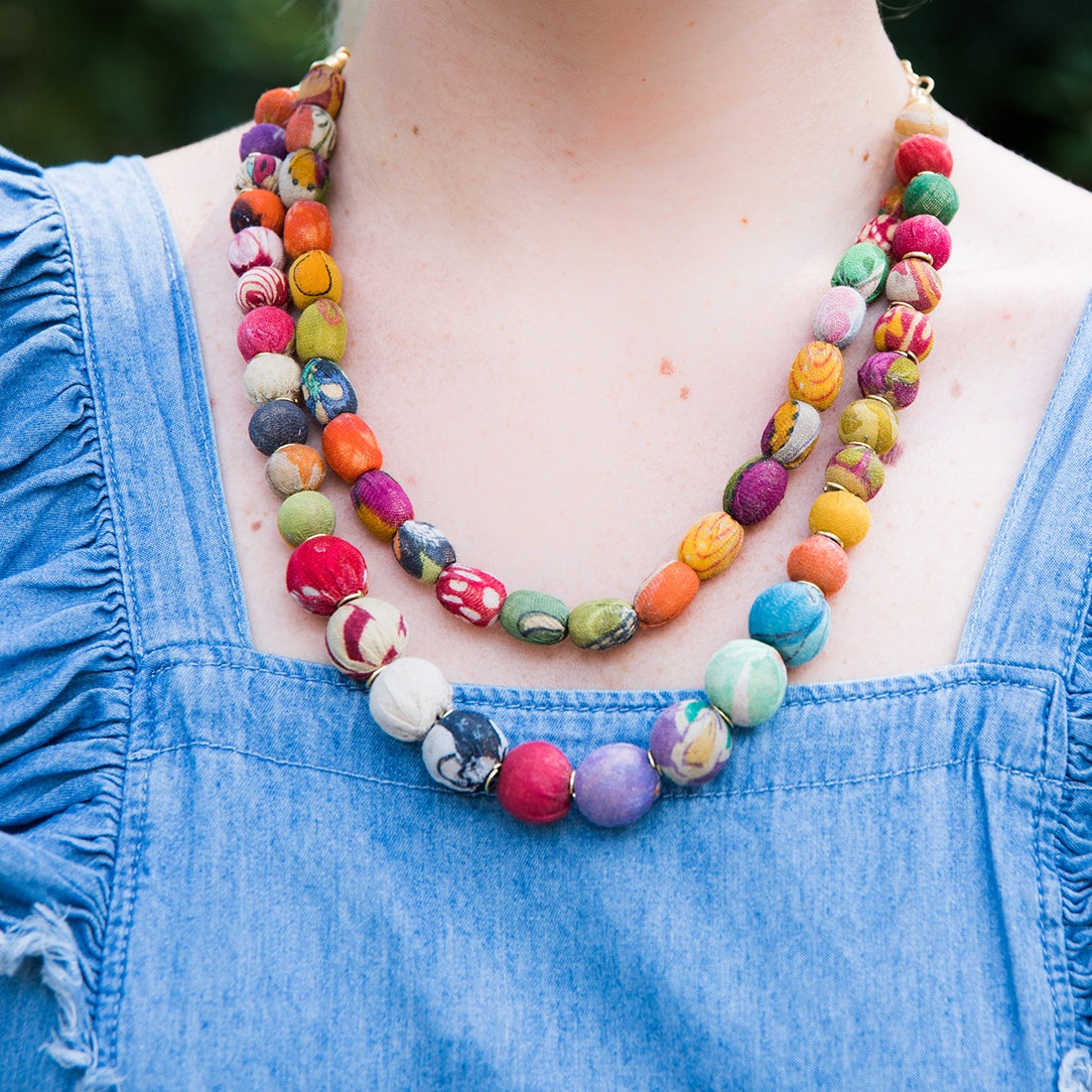 Aasha Circle and Oval Beads Necklace