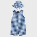 Blue Gingham Romper & Sunhat
