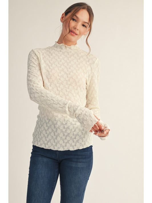 Mock Neck Lace top