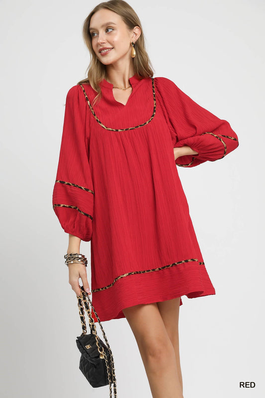 V Neck  Mini Dress