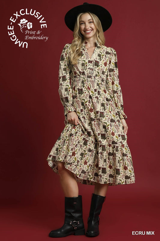 Ruffle Hem Maxi Dress