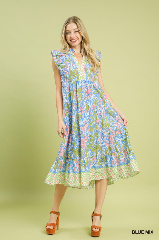 Floral Tiered Midi Dress