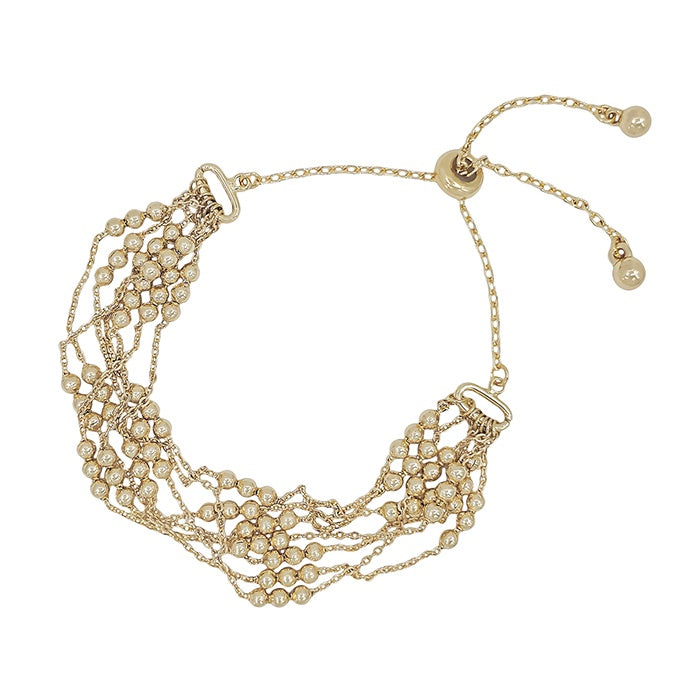 Thin Gold Chain and Beaded Layered