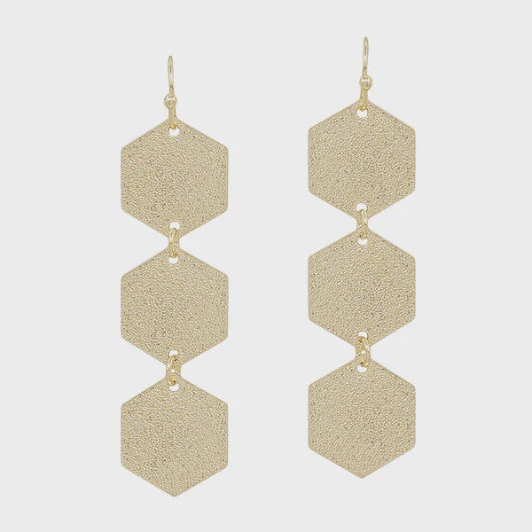 3 Hexagon Earrings