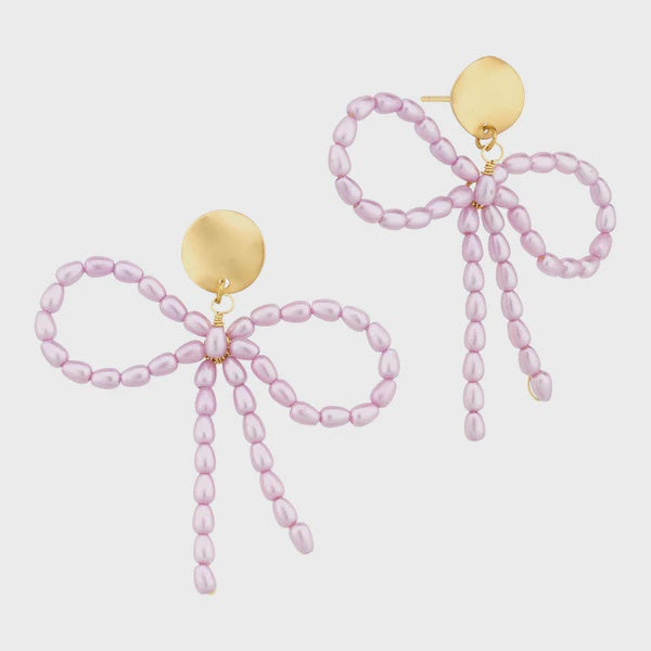 Pink Bow Earrings