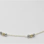 Gold and Silver Beaded 16-18" Necklace