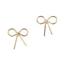 Gold Ribbon Stud Earrings
