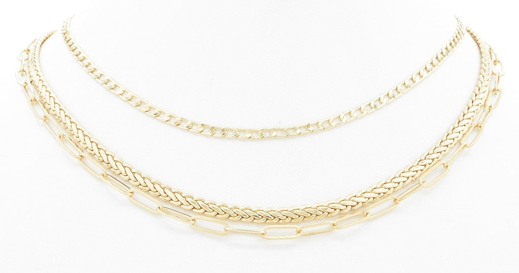 Triple Layered Different Textured Chains 16"-18"