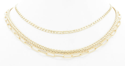 Triple Layered Different Textured Chains 16"-18"