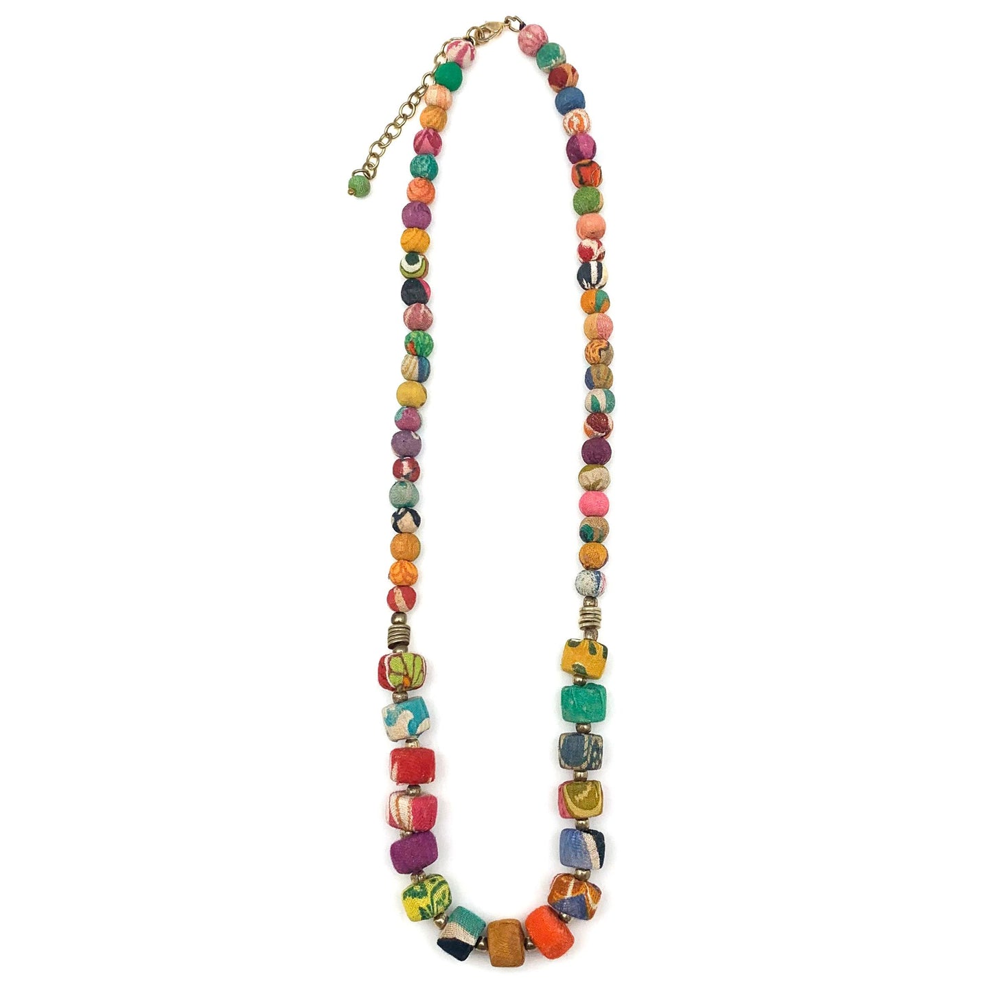 Aasha Medium Round and Rounded Square Beads Necklace