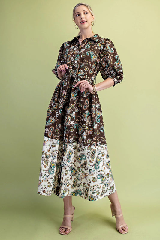 Paisley Print Color Block