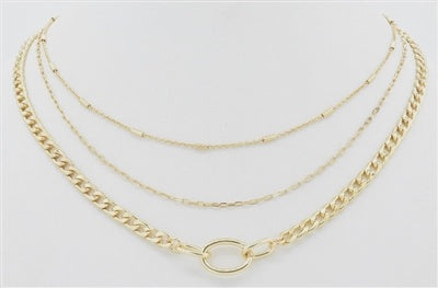 Triple Layered Chain Necklace