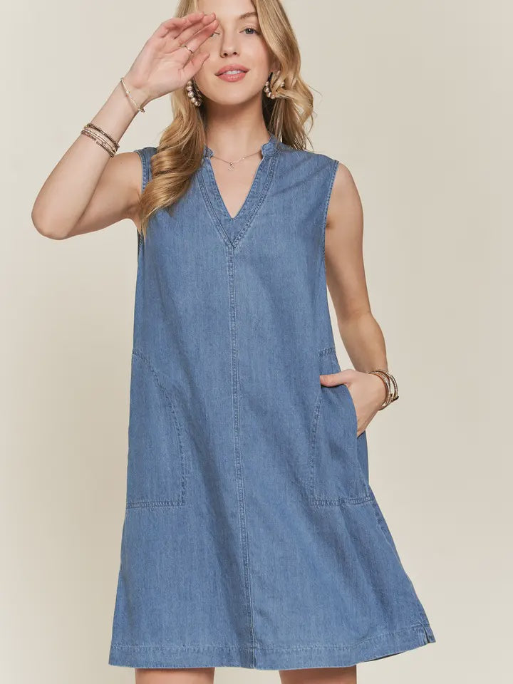 Denim Sleeveless Short Dress