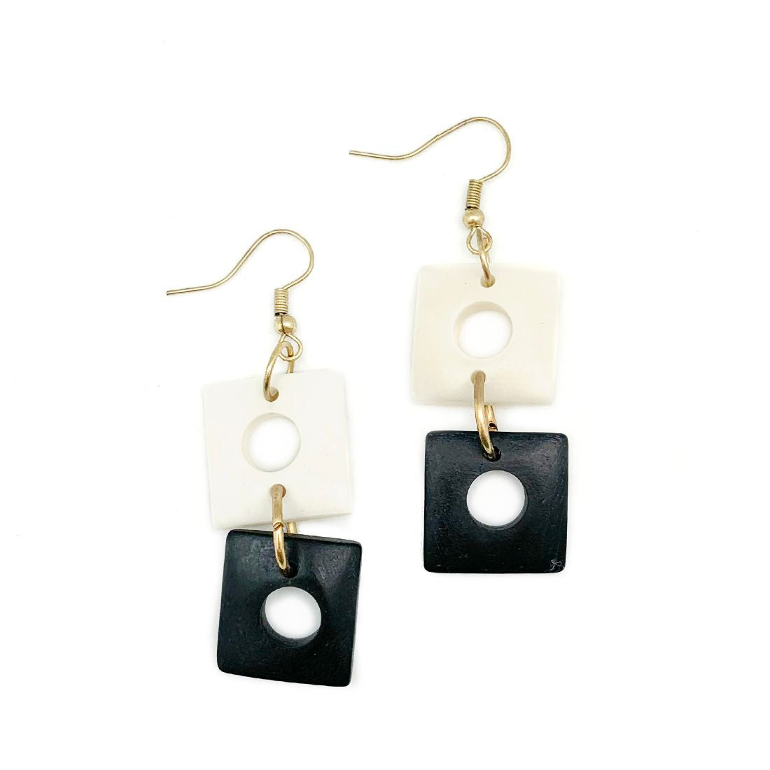 Omala Modern Monochrome Earrings - Open Squares