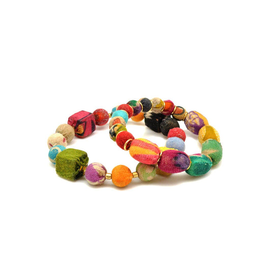 Aasha Mixed Beads Set of Stretch Bracelets