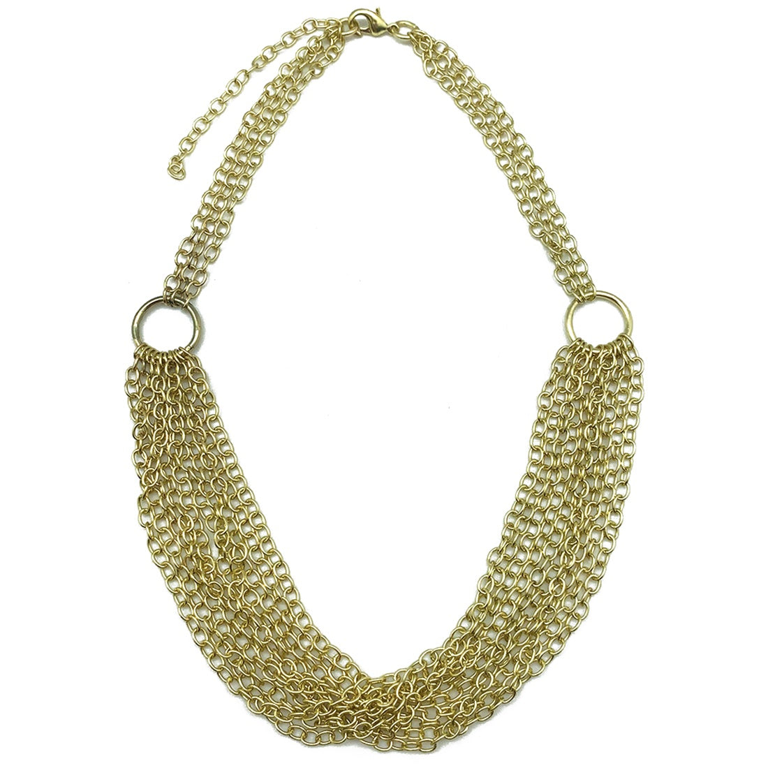 Gold Chain Link Bib Necklace